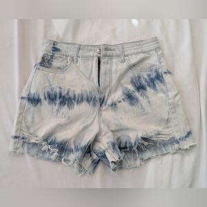 American Eagle Acid Wash Tye Dye High Rise Cut Off Mom Denim Jean Shorts Size 2